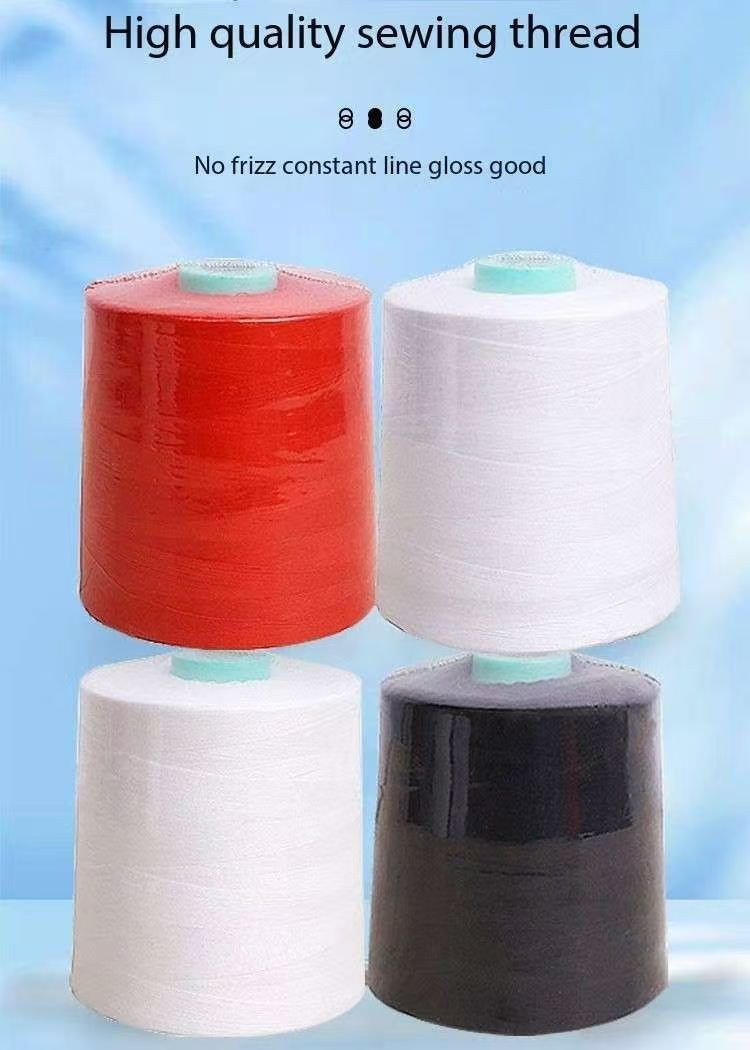 Raw White & Black Polyester Sewing Thread – Durable Thread for Clothing, Luggage & More